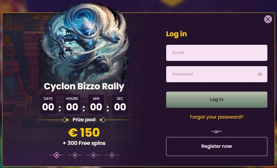 bizzo casino login